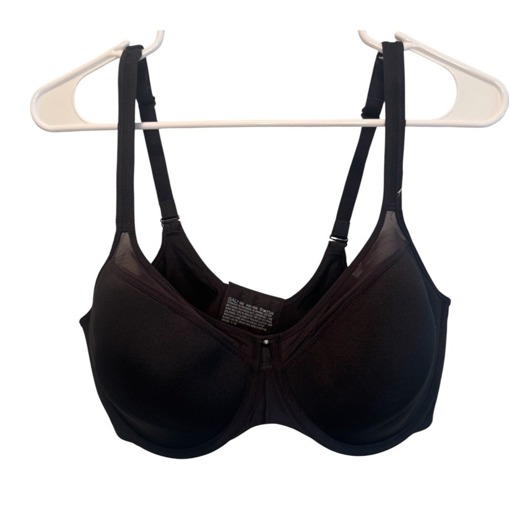 Bali Womens Black Underwire Bra Sheer Mesh Detail 38D NEW